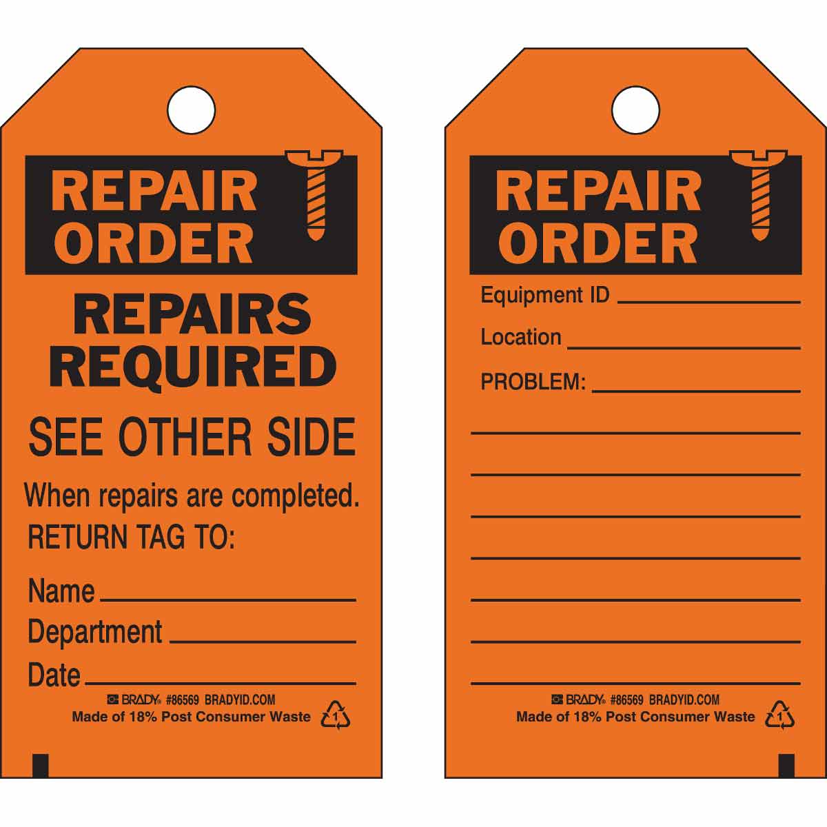 Maintenance & Repair Tags