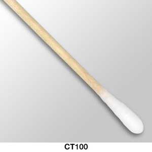 Chemtronics Cottontip Swabs, Single-Tip, 6" L, 100/Box