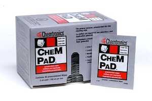 Chemtronics Chempad Alcohol Wipes, 3" L x 4" W, 50/Box