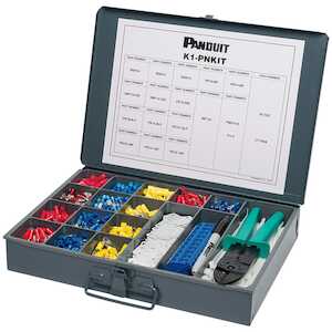 Panduit Industrial Maintenance Kit with Nylon Terminals in Steel Box & CT-260 Terminal Installation Tool