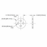 Bivar Perm-O-Pad Component Mount, .2" Dia, .02" Thickness, 4 Leads, White
