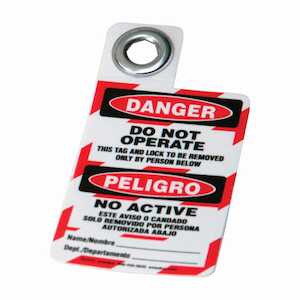 Brady Bilingual Tag: DANGER Do Not Operate To Be Removed Only By, Vinyl, 3x2