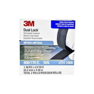 3M Dual Lock Reclosable Fastener MP3541/MP3542, Black, 1" x 5 yd, Type 400/170, 5/Case, PN06483