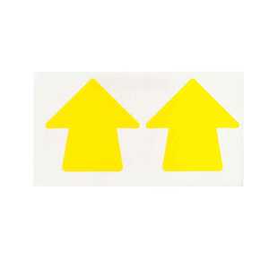 Brady Aisle Floor Tape Arrows, Adhesive Vinyl, Solid Yellow, 2"