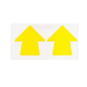 Brady Aisle Floor Tape Arrows, Adhesive Vinyl, Solid Yellow, 3"