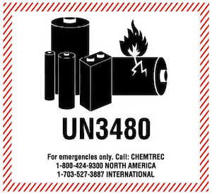 LITHIUM BATTERY LABEL CHEMTREC