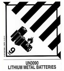 UN3090 LITHIUM METAL BATTERIES LABEL