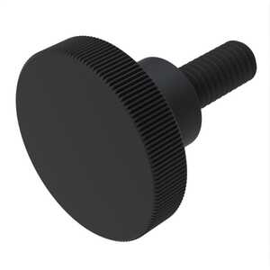 M3 x 12 Stainless Steel Knurled Thumb Screw, 12 mm Long w/ Black Plastic Knob