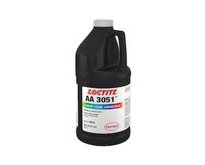 Loctite 3051 UV Cure Adhesive, 1 L Bottle, Medium Viscosity, 3700 psi Tensile Strength, Clear
