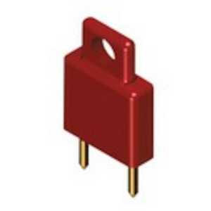 Keystone .04" Insulated Shorting Plug, .25" L, Brass, Gold, Red