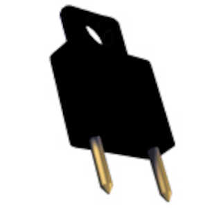 Keystone .04" Insulated Shorting Plug, .25" L, Brass, Gold, Black
