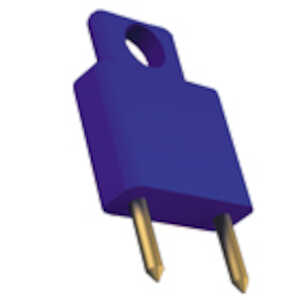 Keystone .04" Insulated Shorting Plug, .25" L, Brass, Gold, Blue