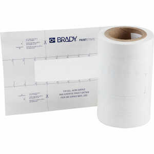 Brady PaintStripe Floor Marking Stencil, 2" x 100', Polyester, Dashed Line