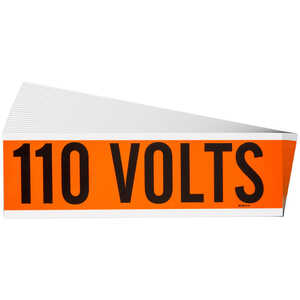 Brady 110 VOLTS Label, 2.25" H x 9" W
