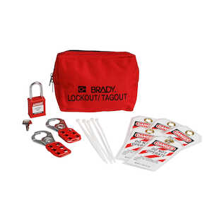 Brady Lockout Tagout Kit with Nylon Safety Padlock in Pouch