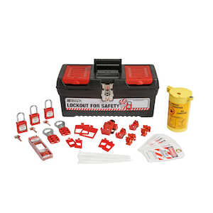 Brady Electrical Lockout Tagout Kit with Nylon Safety Padlocks in Toolbox