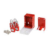 Brady Ultra Compact Lock Box with Keyed Different Nylon Safety Lockout Padlocks