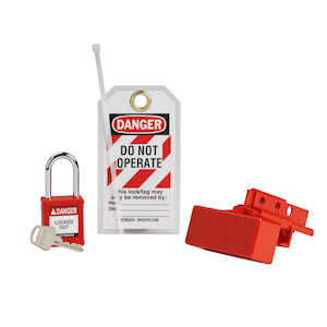 Brady BatteryBlock Forklift Power Connector Lockout with Safety Lockout Padlock