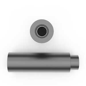 1/4" Round Brass Swage Spacer, 1/2"L, .105"L Shank, Ductile Nickel Plate