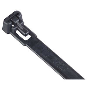 Catamount Releasable Cable Tie, Black Nylon 6.6 Max Temp 85°C (185°F), Weather/UV Resistant, Indoor/Outdoor, Length 150mm (5.9"), Tensile Strength 222 N (50 lbs)