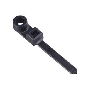 Catamount Intermediate, Integrated Mounting Hole Cable Tie, Black Nylon 6.6, Max Temp 105°C (220°F), Weather/UV Resistant, Indoor/Outdoor, Length 150.36mm (5.92"), Tensile Strength 133 N (30 lbs), #8 Screw for Mounting, 1000 Pack