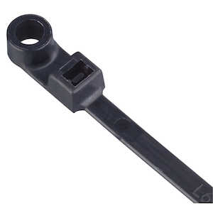 Catamount Intermediate, Screw Mount Cable Tie, Black Nylon 6.6 Max Temp 85°C (185°F), Indoor, Length 137.76mm (5.42"), Tensile Strength 133 N (30 lbs), #8 Screw
