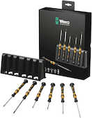 Wera Tools 1578 A/6 ESD Screwdriver Set & Rack for Electronic Applications, 6 Pieces