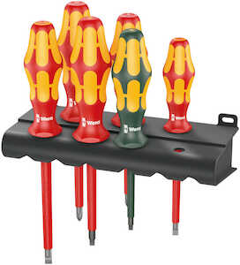 Wera Tools 160 i/168 i/6 Rack Screwdriver Set Kraftform Plus Series 100, & Rack, 6 Pieces