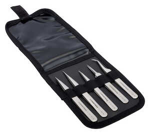 Lindstrom Tools Set of 5 Precision Tweezers