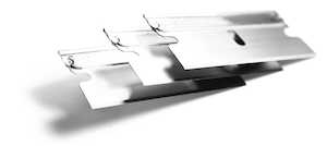 Excelta Razor Blades, 2 Facet, Unwrapped, 1.5" L, Carbon Steel, 115/Pack