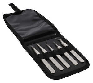 Lindstrom Tools Set of 5 High Precision Tweezers