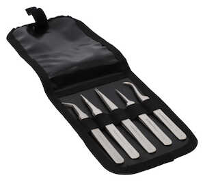 Lindstrom Tools Set of 5 SMD and Economy Tweezers