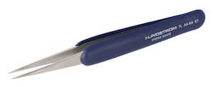 Lindstrom Tools Stainless Steel Tweezers, Anti-Acid Anti-Magnetic Body With ESD Safe Handles, 130 mm - 5.12"