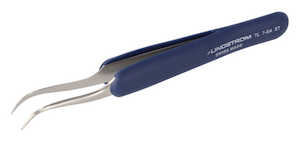 Lindstrom Tools Stainless Steel Tweezers, Anti-Acid Anti-Magnetic Body With ESD Safe Handles, 120 mm - 4.72"