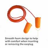 3M Foam Earplugs 1110, Corded, 500 Pair/Case