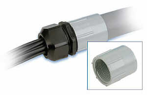 Heyco 1 1/2" Female Conduit Adapter, Gray