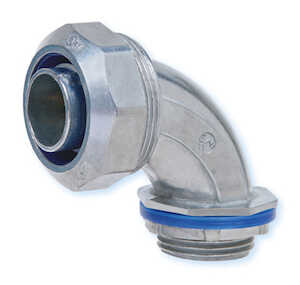 Heyco 1 1/2" 90° Elbow Metallic Liquid Tight Conduit Fitting, NPT 1 1/2 Thread, 5.04" L, Die Cast Zinc