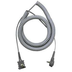 SCS 10' Dual Conductor Coiled Ground Cord with Right Angle Mono Plug