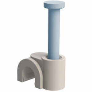 Micro Plastics Nail-In Cable Clip, .256" L, .15 x .14" Bundle Capacity, Polyethylene, White, 100/Pack