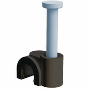 Micro Plastics Nail-In Cable Clip, .256" L, .15 x .14" Bundle Capacity, Polyethylene, Black, 100/Pack