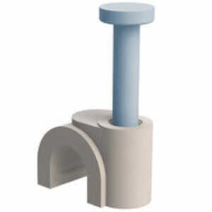 Micro Plastics Nail-In Cable Clip, .299" L, .2 x .21" Bundle Capacity, Polyethylene, White, 100/Pack