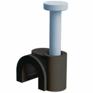 Micro Plastics Nail-In Cable Clip, .299" L, .2 x .21" Bundle Capacity, Polyethylene, Black, 100/Pack