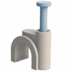 Micro Plastics Nail-In Cable Clip, .256" L, .34 x .30" Bundle Capacity, Polyethylene, White, 100/Pack