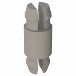Micro Plastics Two Prong Support, Bottom Locking, .156" Mounting Hole Diam, .197" L, Nylon, Natural, 1000/PK