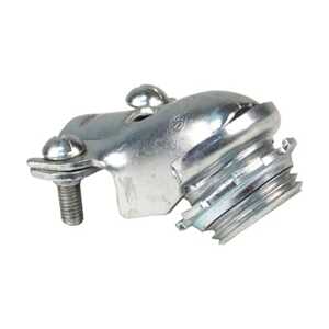 ABB 45° Elbow Squeeze Connector, Trade Size 1/2", Knockout Size 1/2", Cable Range .813" - .937", Insulated Throat, Steel