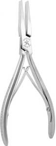 Excelta Plier, 2 Star Medium Flat .04" x .05" Nose, Stainless Steel, Cleanroom Safe