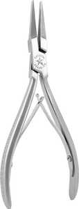 Excelta Plier, 2 Star Medium Flat .025" x .060" Nose, Stainless Steel, Serrated Jaws, Cleanroom Safe