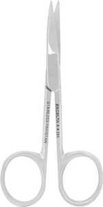 Excelta 20° Curved Scissors, Very Fine 1" Blade, Stainless Steel