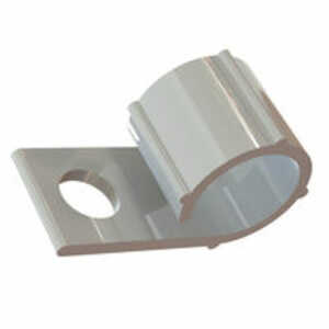 Essentra Wire Harness Clamp, Open-Mouth, .83" L, .25" Max Bundle Dia, Nylon, Natural, 1000/Pack