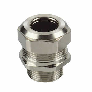 Heyco Explosion-Proof Liquid Tight Cord Grip, M16 x 1.5 Thread, .118 - .276" Cable Size, Brass, Nickel